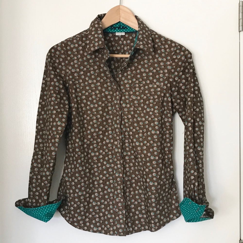 Boden Floral Button Down Blouse